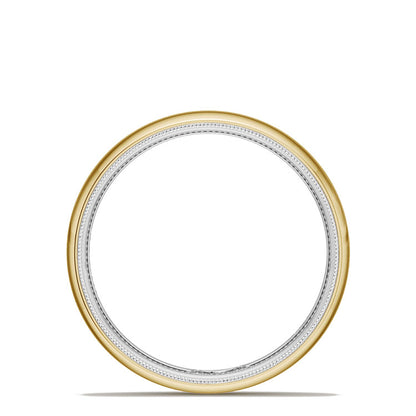 Classic Two-Tone Rounded Wedding Band in High Polish