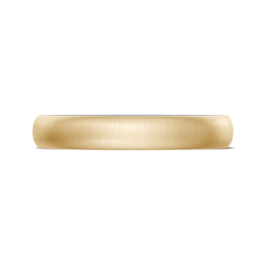Classic Two-Tone Rounded Wedding Band in Satin Finish