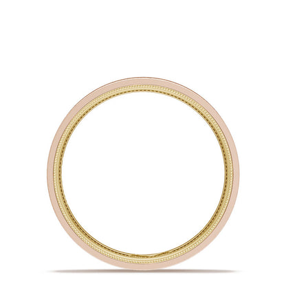 Classic Two-Tone Flat Wedding Band in Brushed Finish