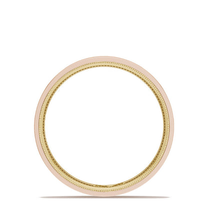 Classic Two-Tone Flat Wedding Band in High Polish