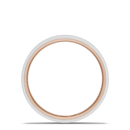 Classic Two-Tone Flat Wedding Band in Brushed Finish