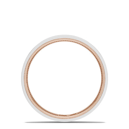 Classic Two-Tone Flat Wedding Band in High Polish