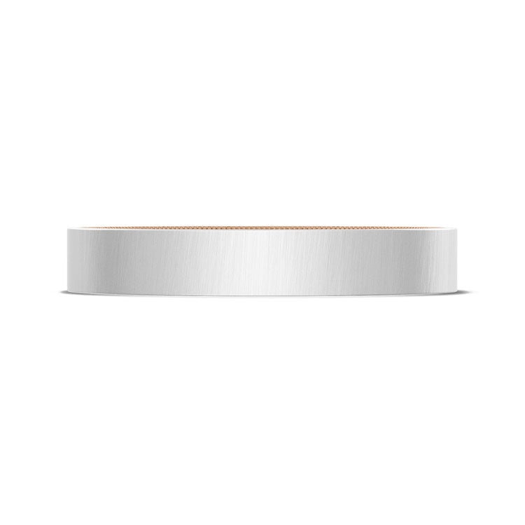 Classic Two-Tone Flat Wedding Band in Satin Finish
