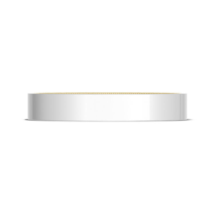 Classic Two-Tone Flat Wedding Band in High Polish