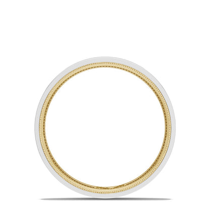 Classic Two-Tone Flat Wedding Band in High Polish