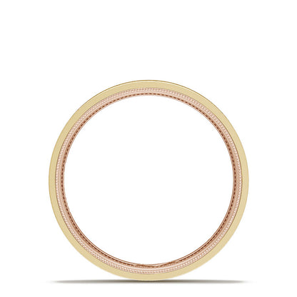Classic Two-Tone Flat Wedding Band in Brushed Finish