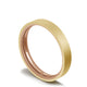 Classic Two-Tone Flat Wedding Band in Brushed Finish