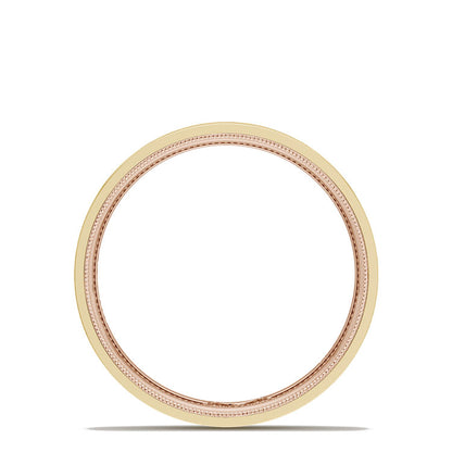 Classic Two-Tone Flat Wedding Band in High Polish