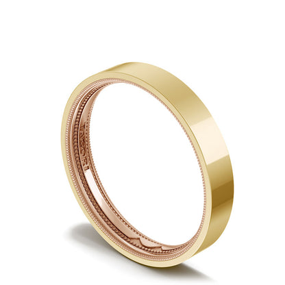 Classic Two-Tone Flat Wedding Band in High Polish