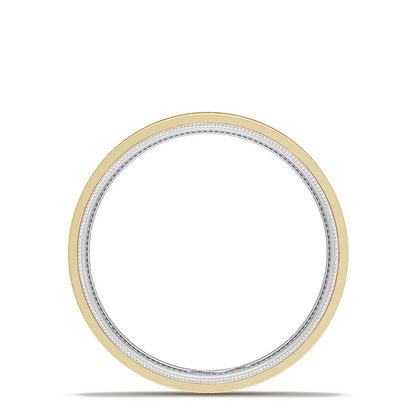 Classic Two-Tone Flat Wedding Band in Brushed Finish