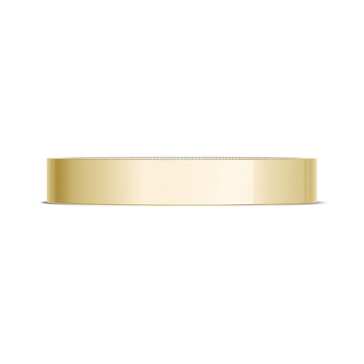 Classic Two-Tone Flat Wedding Band in High Polish