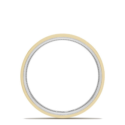 Classic Two-Tone Flat Wedding Band in High Polish