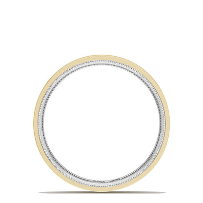 Classic Two-Tone Flat Wedding Band in Satin Finish