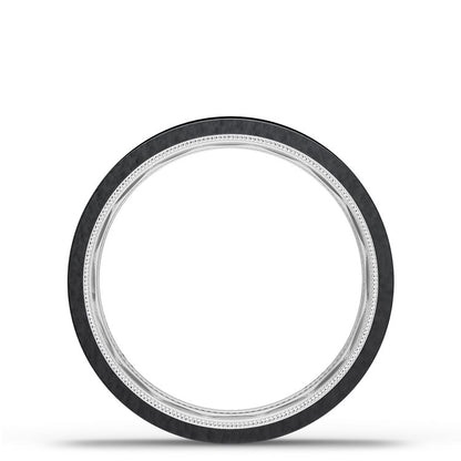 Titanium Two-Tone Flat Wedding Band - 6mm