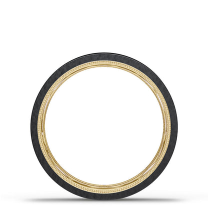 Titanium Two-Tone Flat Wedding Band - 6mm
