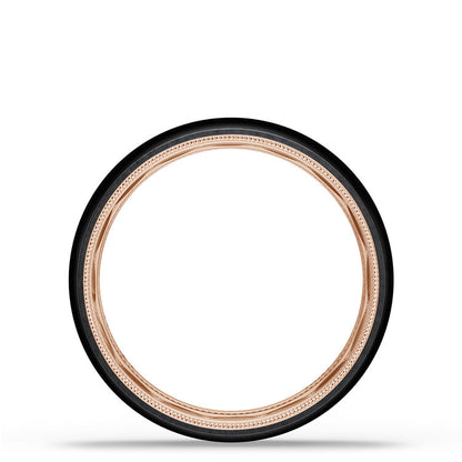 Titanium Two-Tone Round Wedding Band - 6mm
