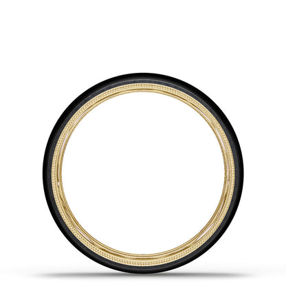 Titanium Two-Tone Round Wedding Band - 6mm