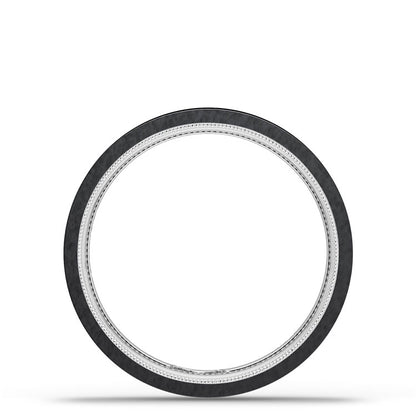 Titanium Two-Tone Flat Wedding Band - 4mm