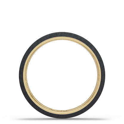 Titanium Two-Tone Flat Wedding Band - 4mm