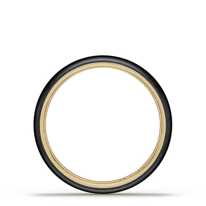 Titanium Two-Tone Round Wedding Band - 4mm