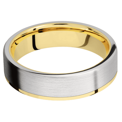 14K Yellow Gold with Polish Finish and Cobalt Chrome Inlay