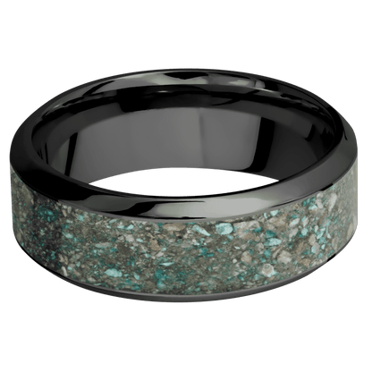 Zirconium with Polish , Polish Finish and Ocean Jasper Inlay