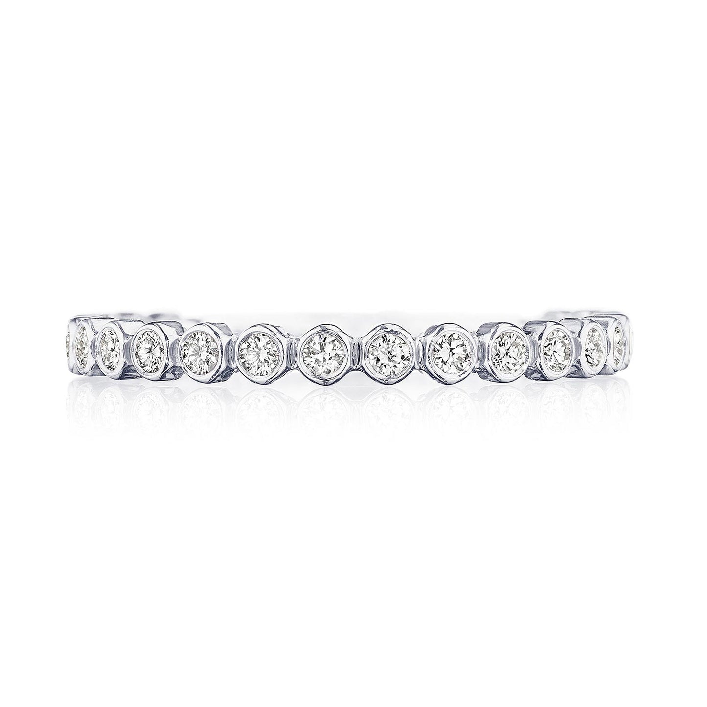 Round Bezel Droplet Wedding Band with Diamond