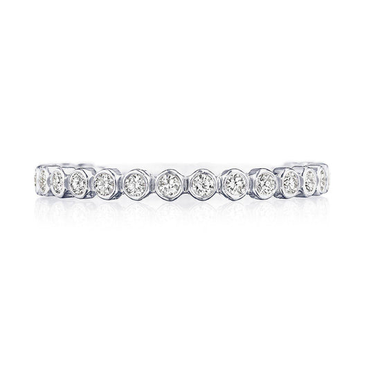 Round Bezel Droplet Wedding Band with Diamond