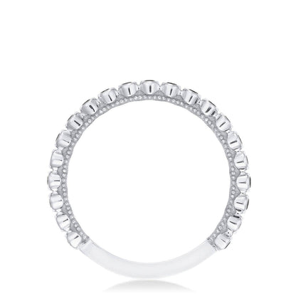 Round Bezel Droplet Wedding Band with Black Diamond