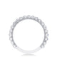 Round Bezel Droplet Wedding Band with Sapphire