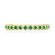 Round Bezel Droplet Wedding Band with Emerald