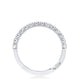 Round Bezel Droplet Wedding Band with Black Diamond