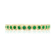 Round Bezel Droplet Wedding Band with Emerald