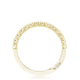 Round Bezel Droplet Wedding Band with Emerald