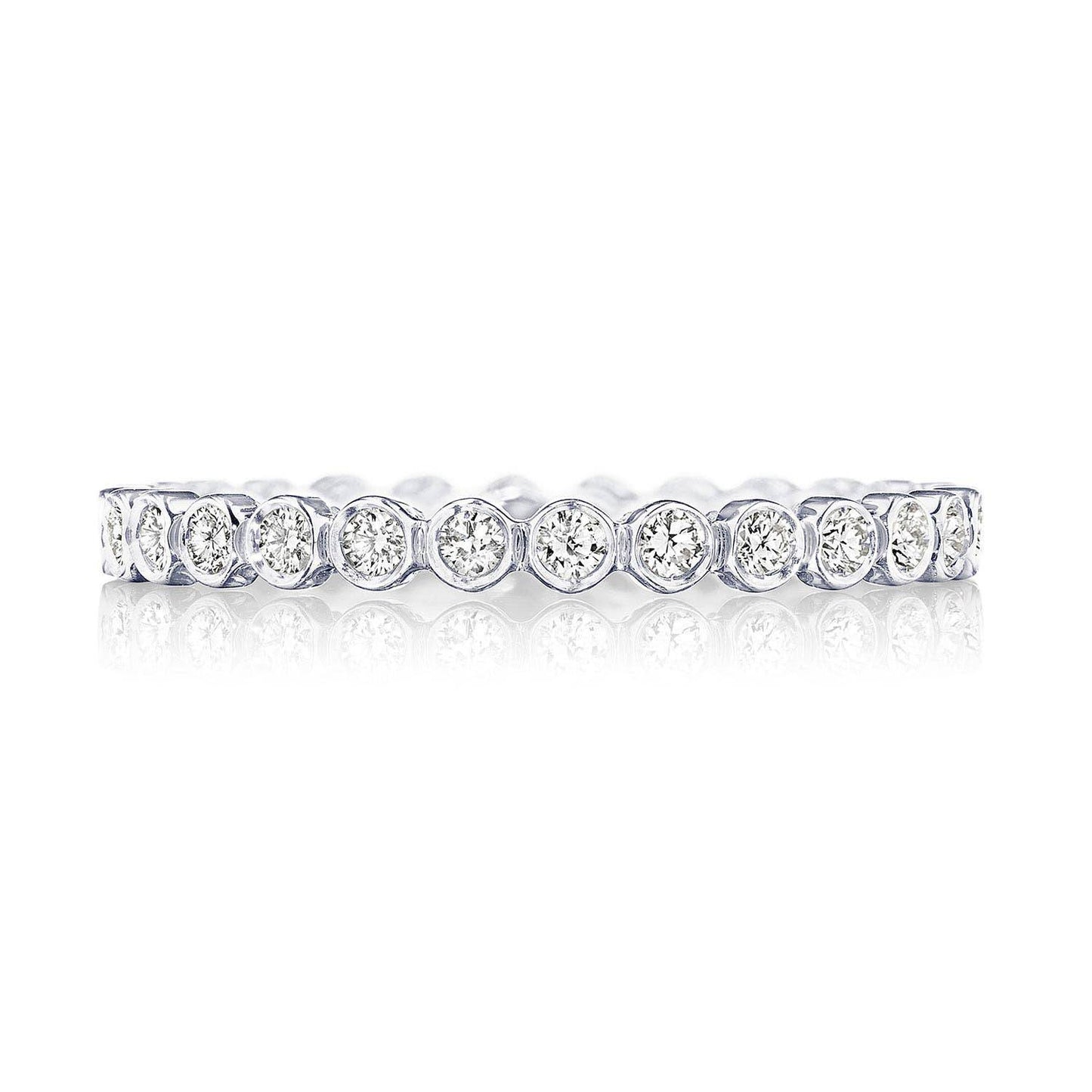 Round Bezel Droplet Wedding Band with Diamond