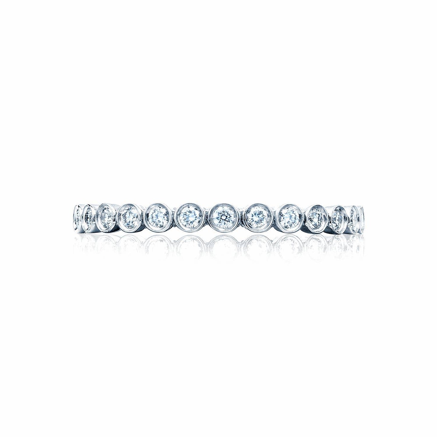 Round Bezel Droplet Wedding Band with Diamond