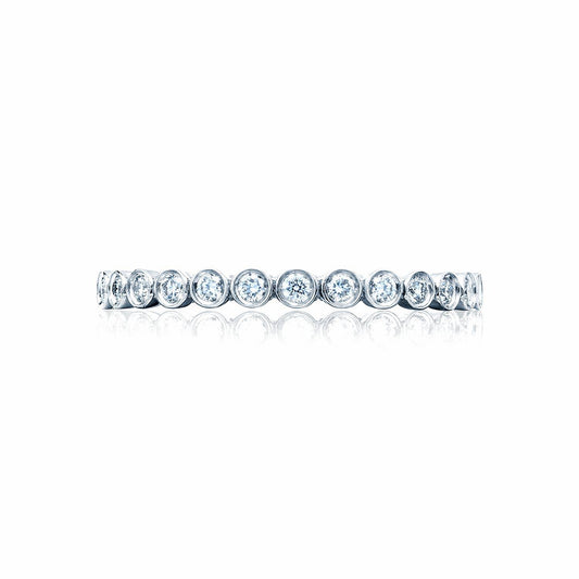 Round Bezel Droplet Wedding Band with Diamond