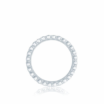 Round Bezel Droplet Wedding Band with Diamond