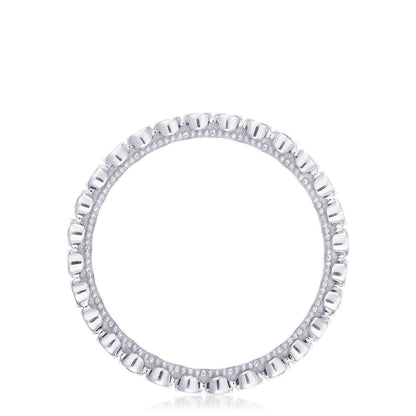 Round Bezel Droplet Wedding Band with Diamond