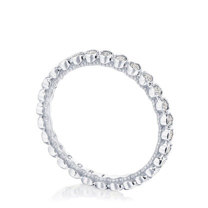 Round Bezel Droplet Wedding Band with Diamond