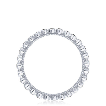 Round Bezel Droplet Wedding Band with Black Diamond