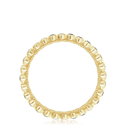 Round Bezel Droplet Wedding Band with Black Diamond