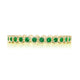 Round Bezel Droplet Wedding Band with Emerald
