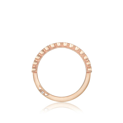 Tacori 18k Rose Gold Sculpted Crescent Diamond Wedding Band (0.2 CTW)