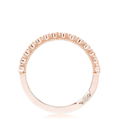 Round Bezel Droplet Wedding Band with Pink Sapphire