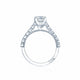 Tacori 18k White Gold Sculpted Crescent Princess Diamond Engagement Ring Setting (0.2 CTW)