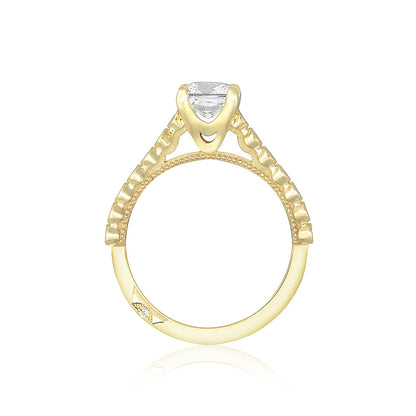 Tacori 18k Yellow Gold Sculpted Crescent Princess Diamond Engagement Ring Setting (0.2 CTW)