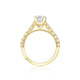 Tacori 18k Yellow Gold Sculpted Crescent Princess Diamond Engagement Ring Setting (0.2 CTW)