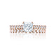Tacori 18k Rose Gold Sculpted Crescent Princess Diamond Engagement Ring Setting (0.2 CTW)