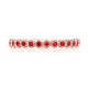 Round Bezel Droplet Wedding Band with Ruby